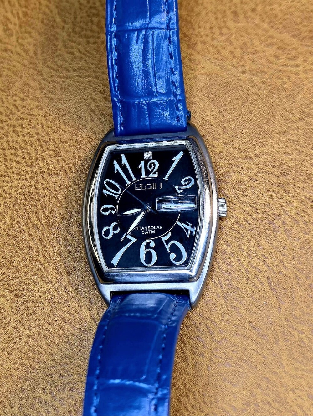 Elgin Titanium Solar Watch Day/Date (Unisex)